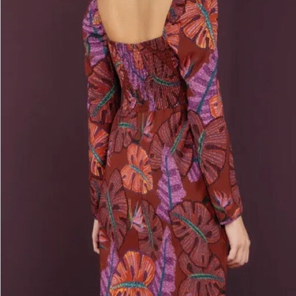 FARM Rio Red and Purple Floral Dress - Picture 4 of 4